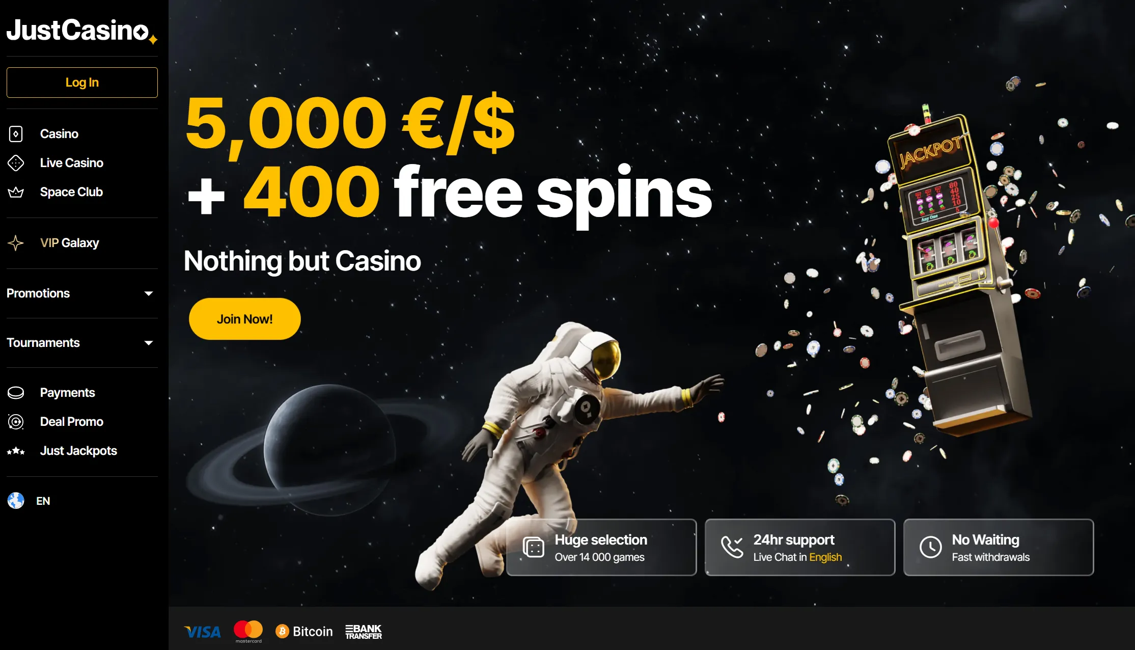 JustCasino – 30 Free Spins